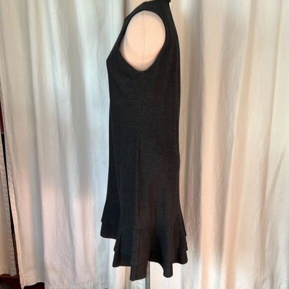 Ralph Lauren Black Label wool Dress Fall charcoal grey NWT L  fit flare - Picture 6 of 8